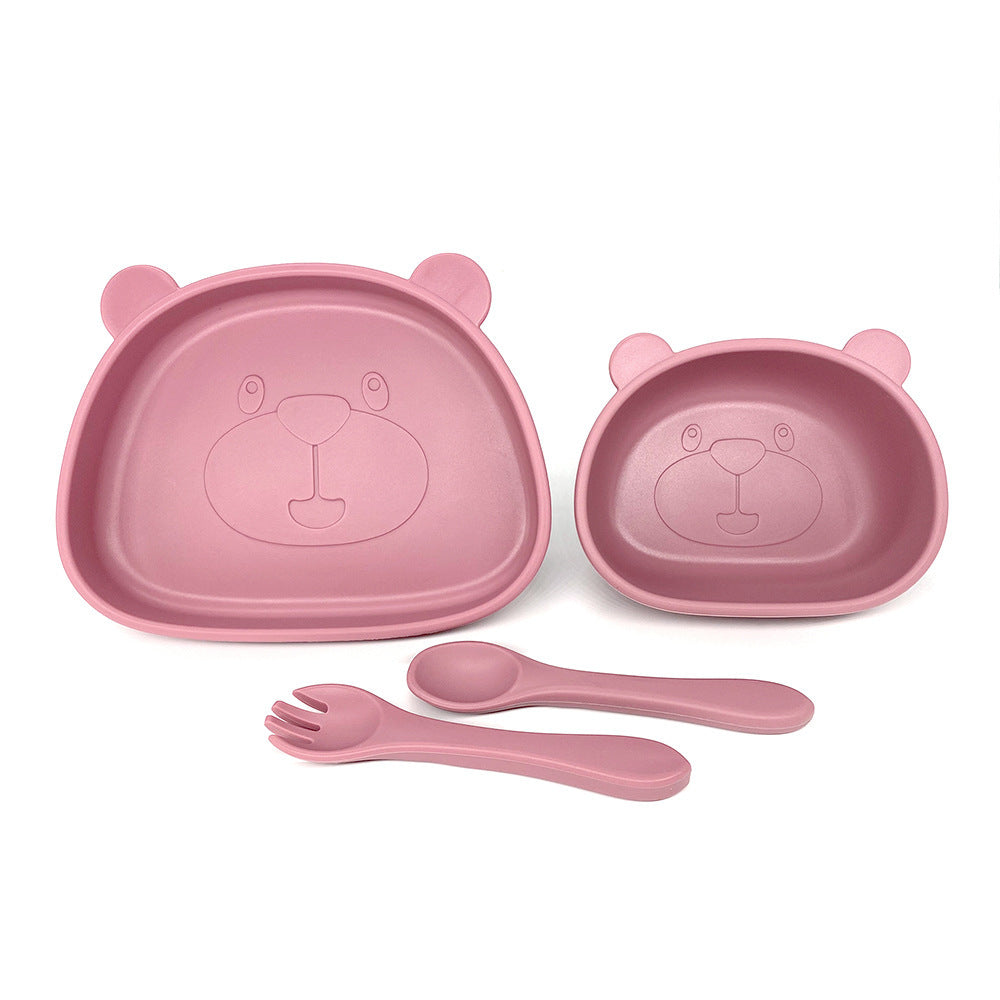 Children's Waterproof Bib Silicone Tableware Suit