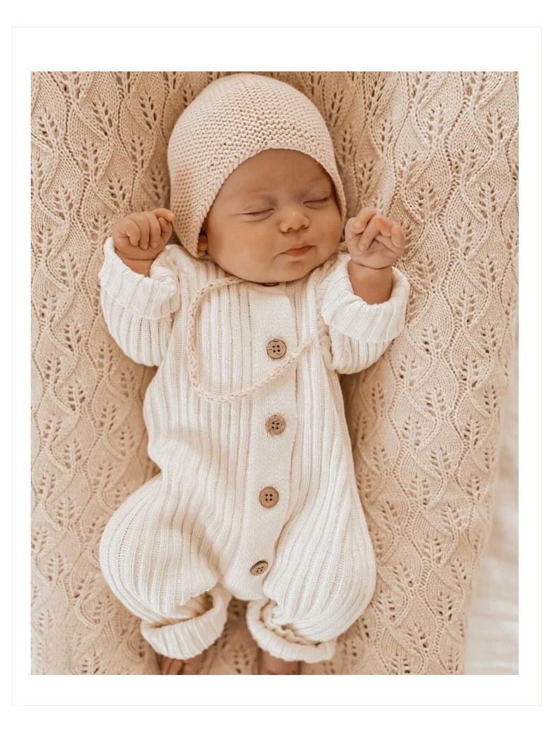Knitted Long Sleeved Coat Romper