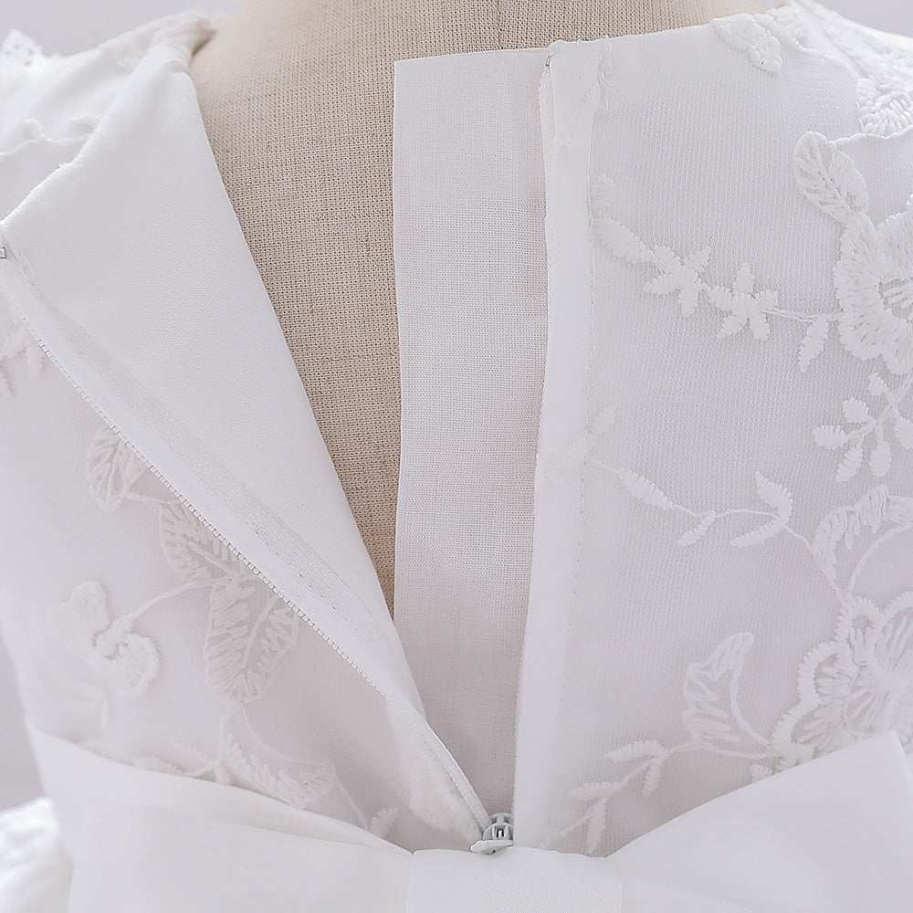 Children's white wedding princess dress