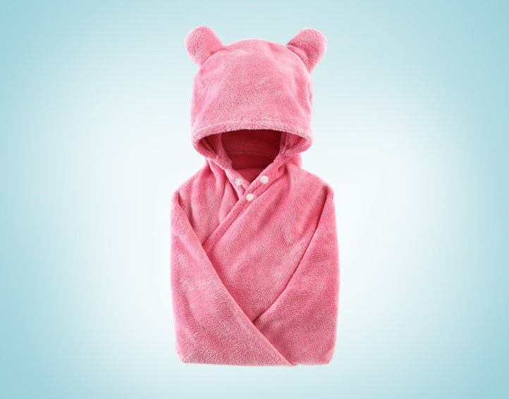 Cotton baby care hooded bath care towel