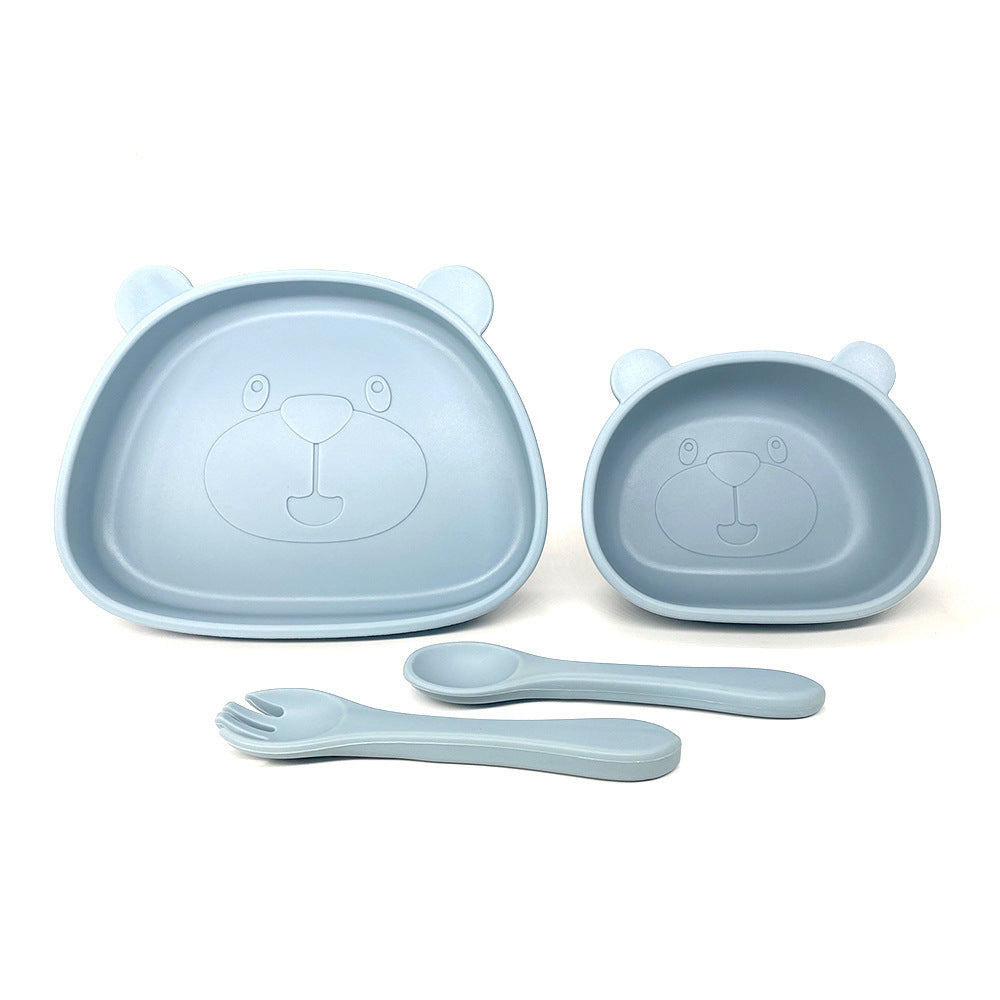 Children's Waterproof Bib Silicone Tableware Suit