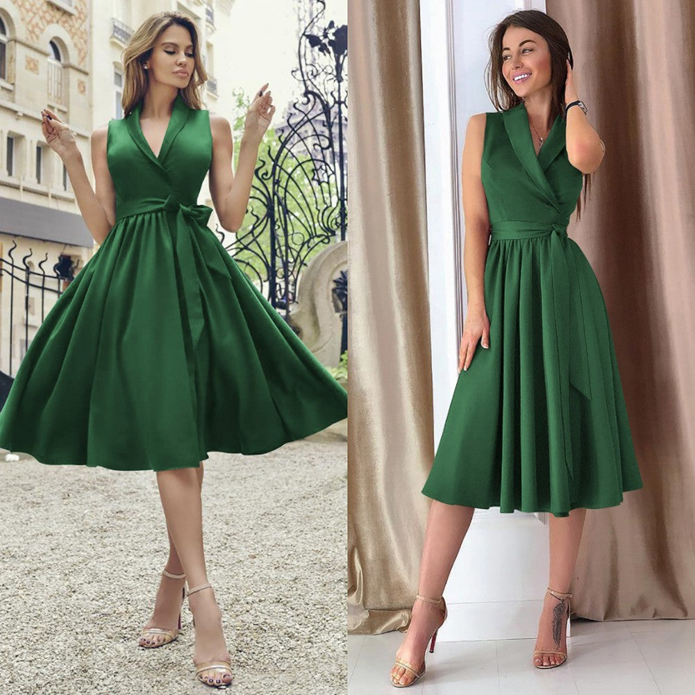 Pregnancy Sleeveless Belt Dress Female