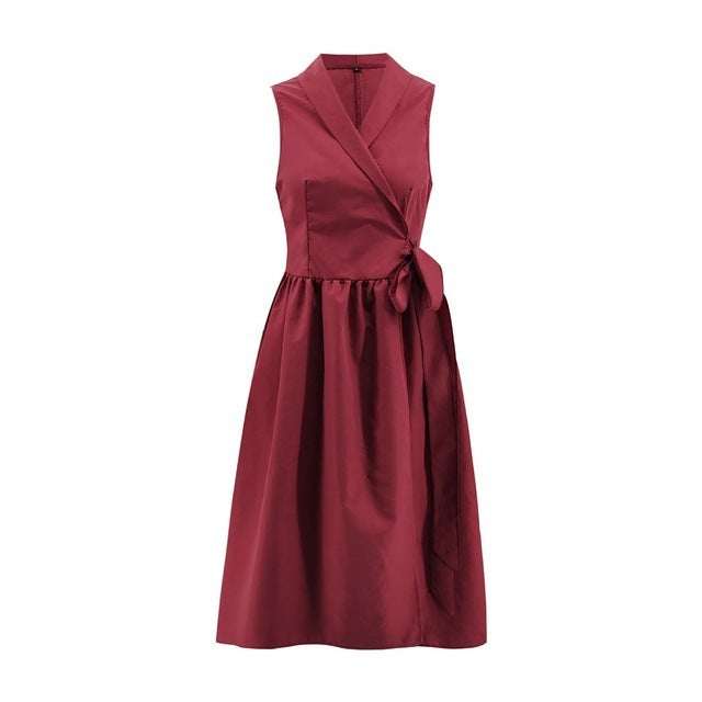 Pregnancy Sleeveless Belt Dress Female