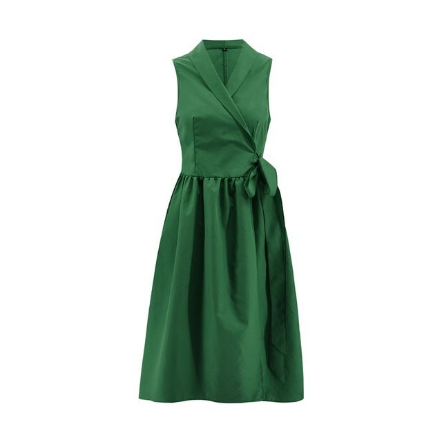 Pregnancy Sleeveless Belt Dress Female