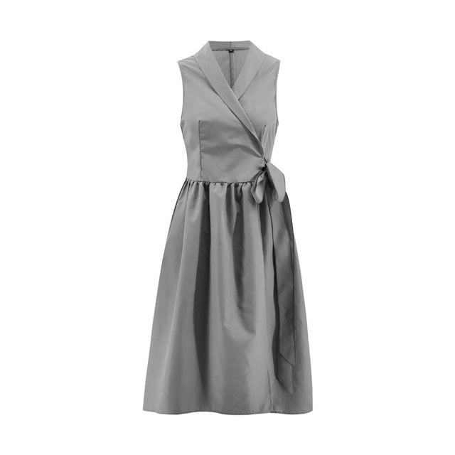 Pregnancy Sleeveless Belt Dress Female