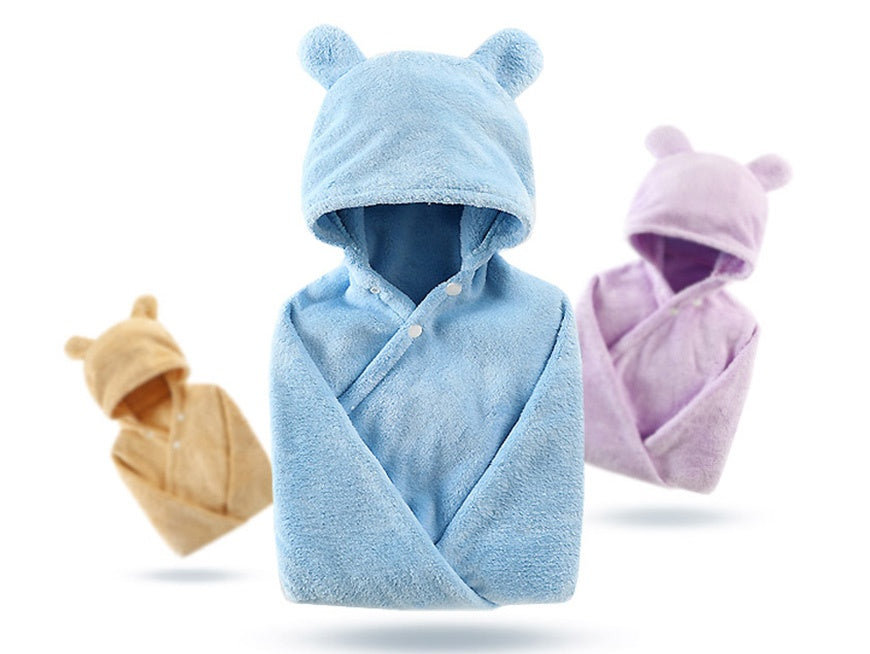 Cotton baby care hooded bath care towel