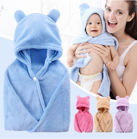 Cotton baby care hooded bath care towel