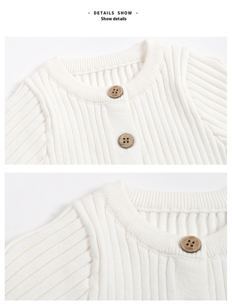 Knitted Long Sleeved Coat Romper