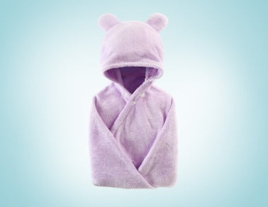 Cotton baby care hooded bath care towel