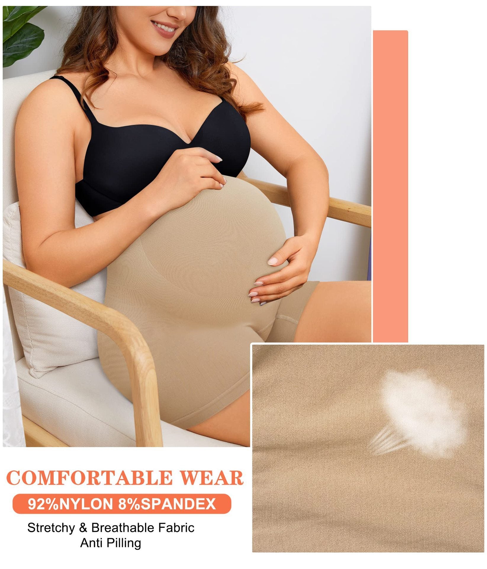 Elastic Waist Shaping Maternity Pants
