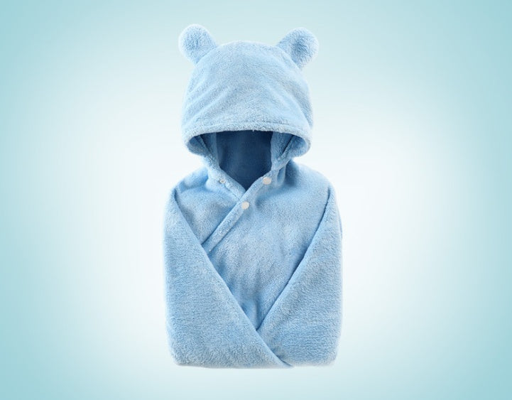 Cotton baby care hooded bath care towel