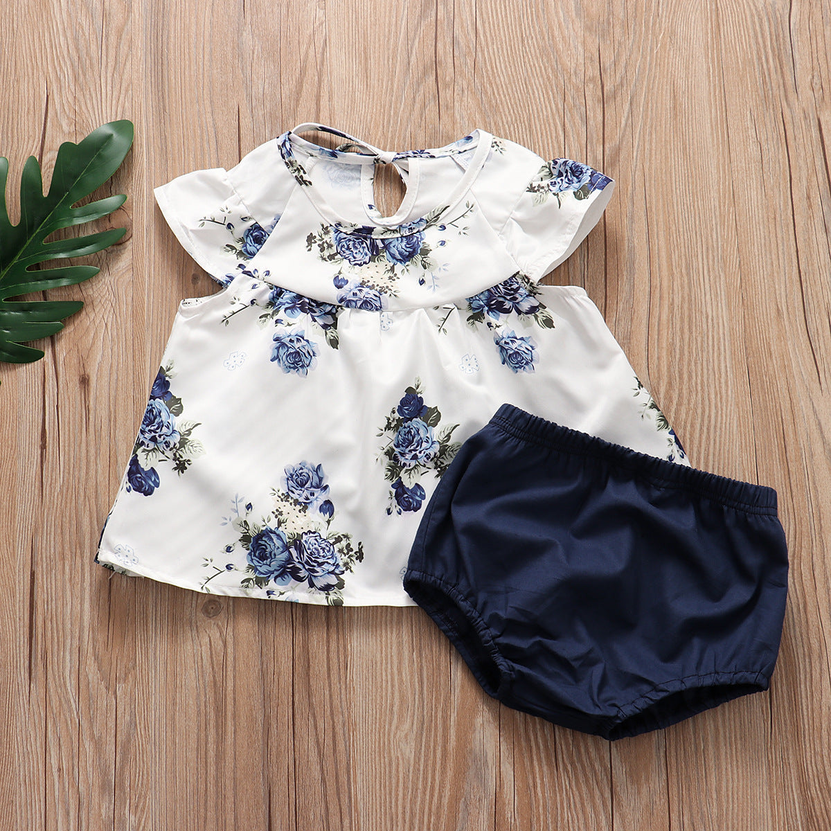 Pleated Skirt Floral Shorts Set