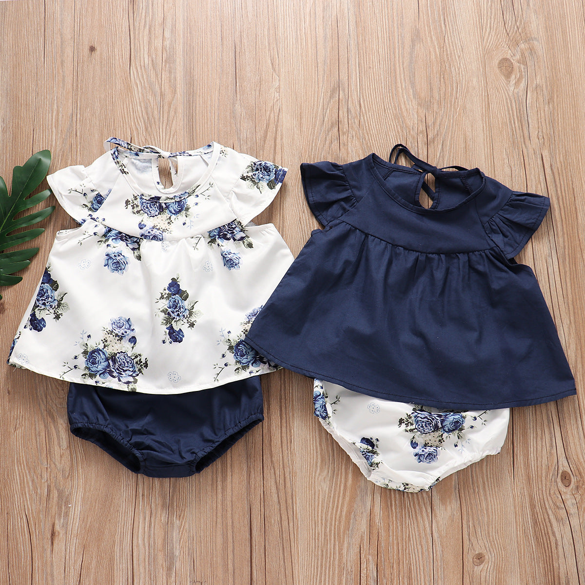 Pleated Skirt Floral Shorts Set