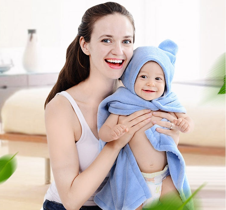 Cotton baby care hooded bath care towel