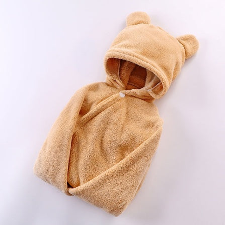 Cotton baby care hooded bath care towel
