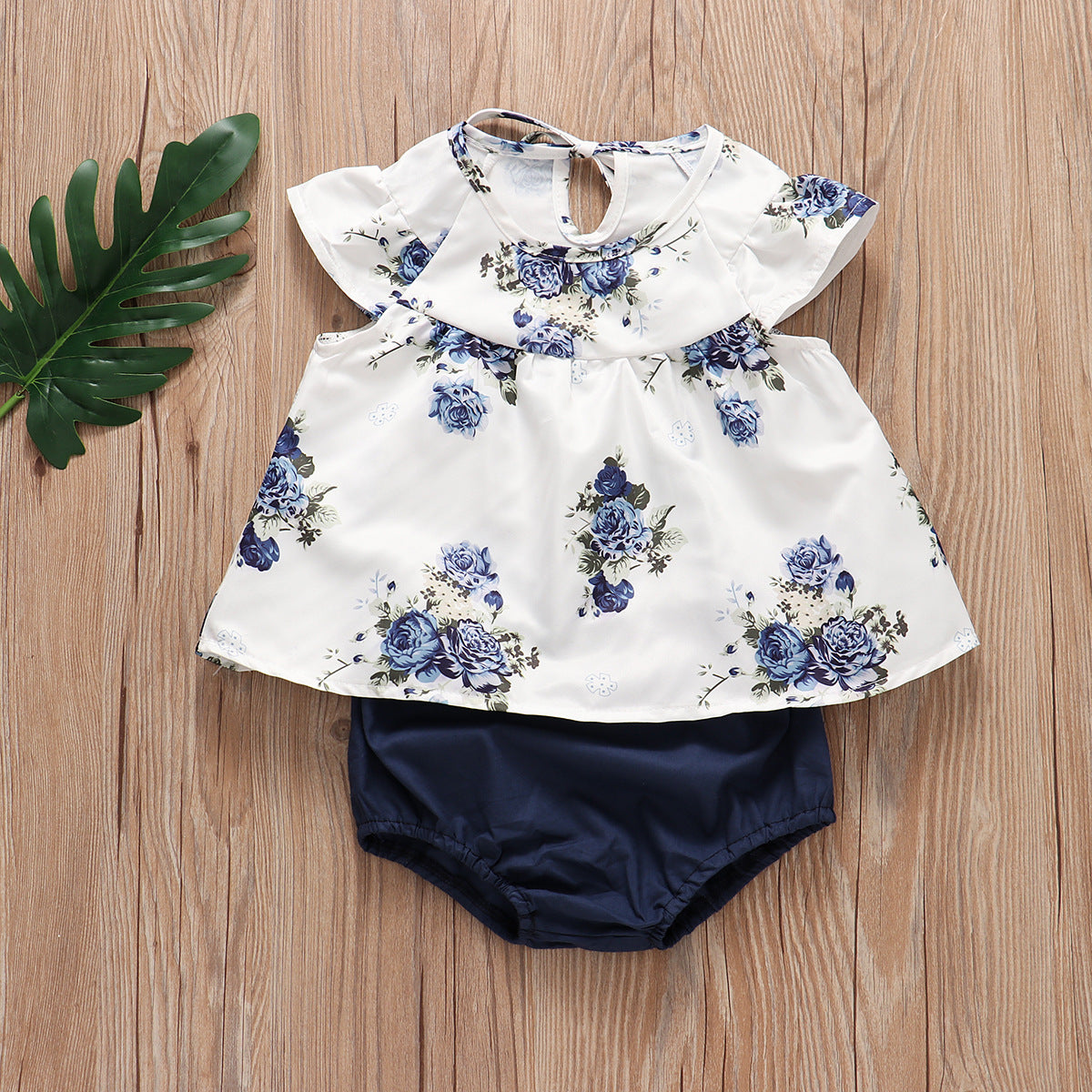 Pleated Skirt Floral Shorts Set