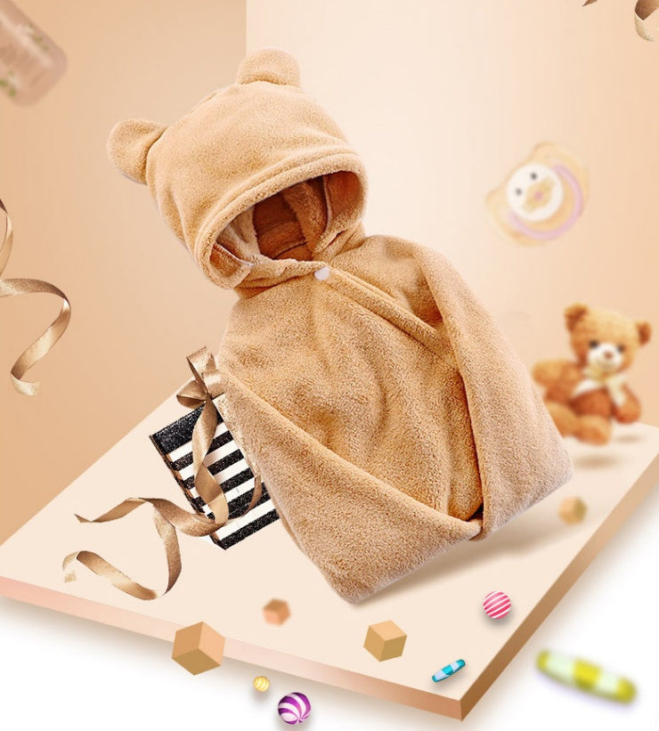 Cotton baby care hooded bath care towel
