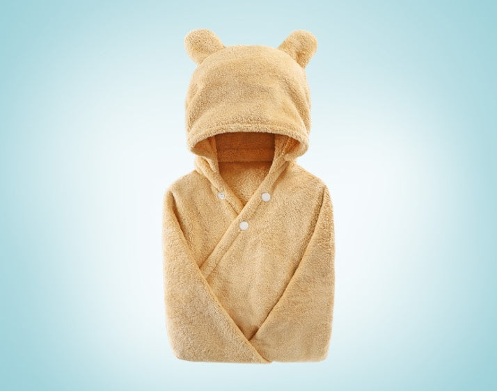 Cotton baby care hooded bath care towel