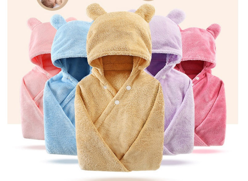 Cotton baby care hooded bath care towel