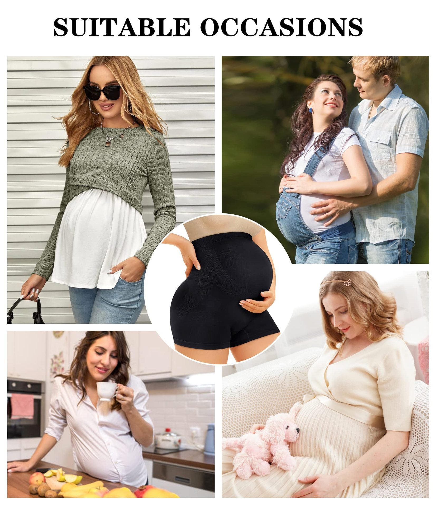 Elastic Waist Shaping Maternity Pants