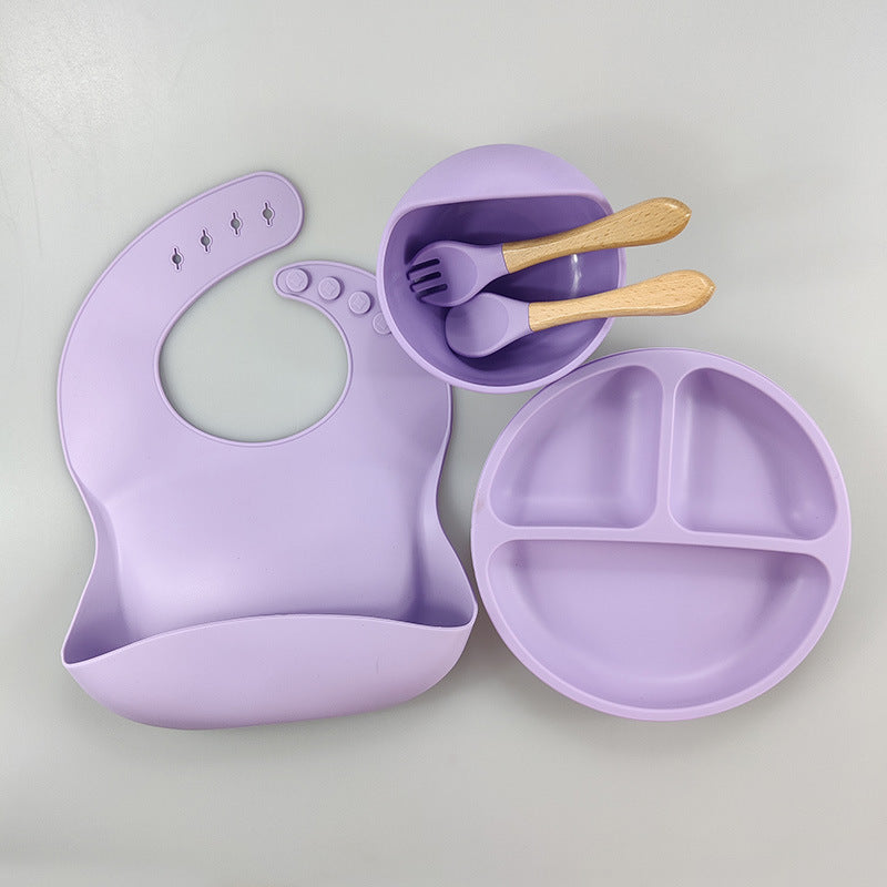 Children's Silicone Bib Tableware Set