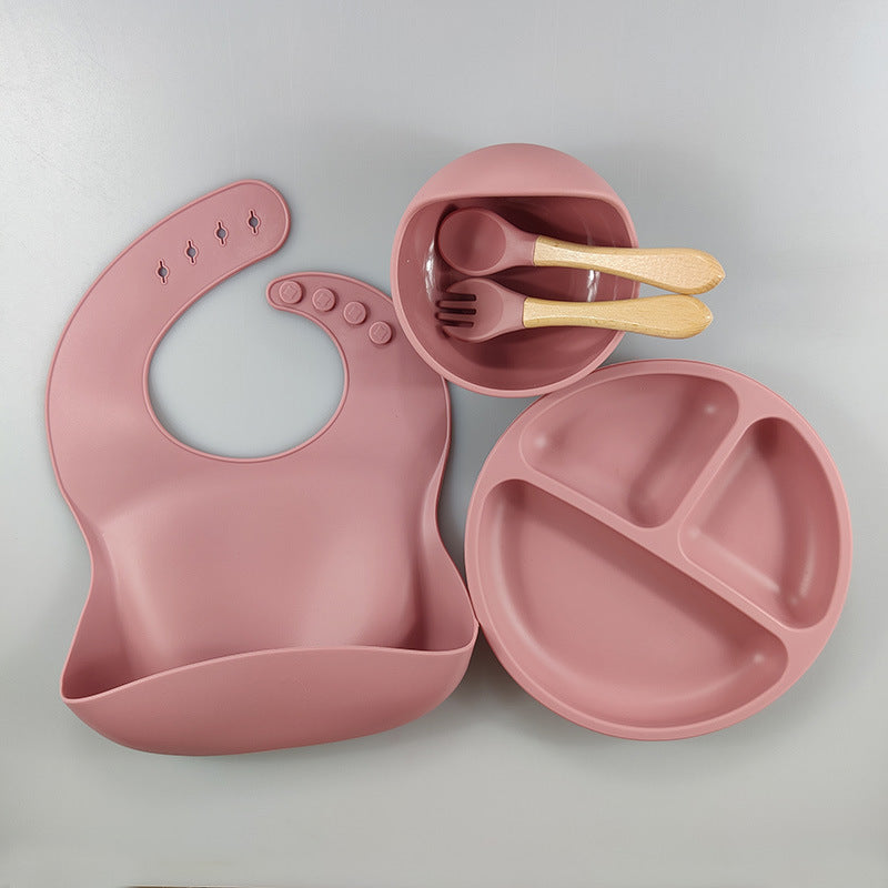 Children's Silicone Bib Tableware Set