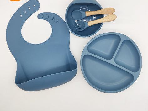 Children's Silicone Bib Tableware Set