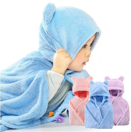Cotton baby care hooded bath care towel