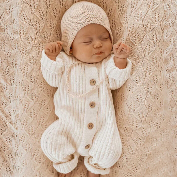 Knitted Long Sleeved Coat Romper