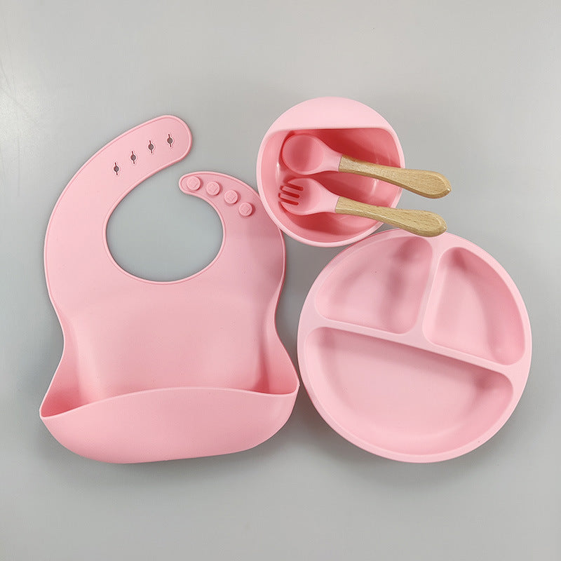 Children's Silicone Bib Tableware Set