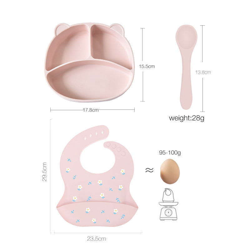 Children's Tableware Set Silicone Bib