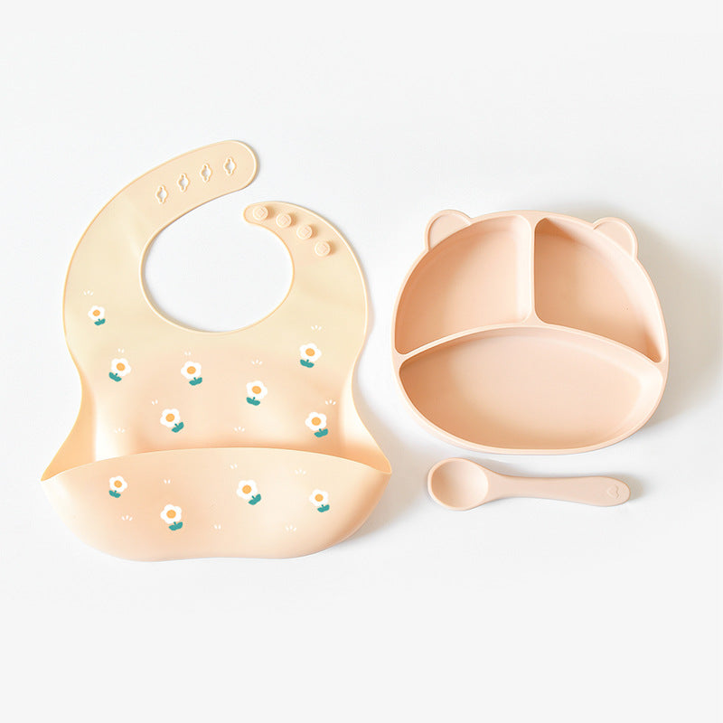 Children's Tableware Set Silicone Bib