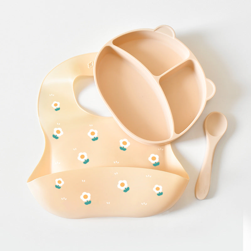 Children's Tableware Set Silicone Bib