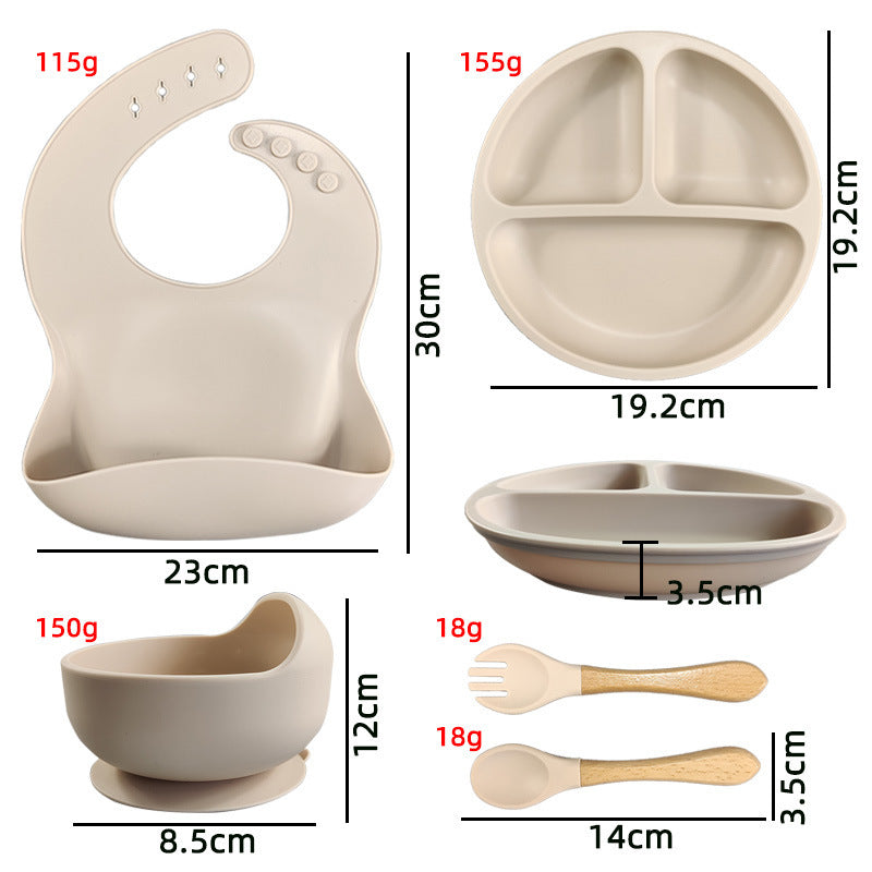 Children's Silicone Bib Tableware Set