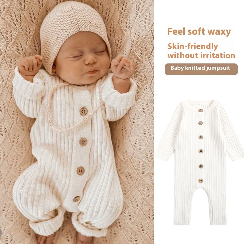 Knitted Long Sleeved Coat Romper