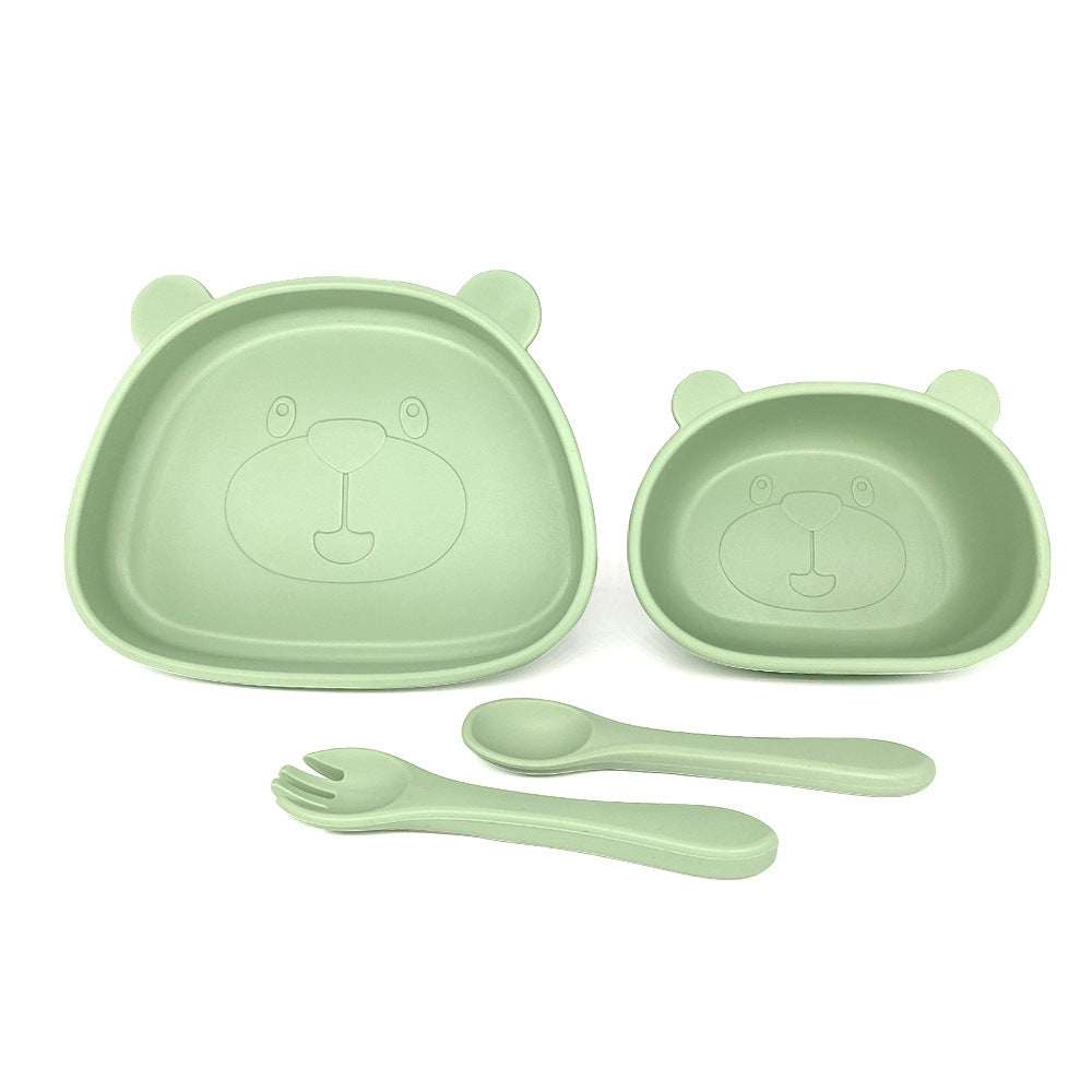 Children's Waterproof Bib Silicone Tableware Suit