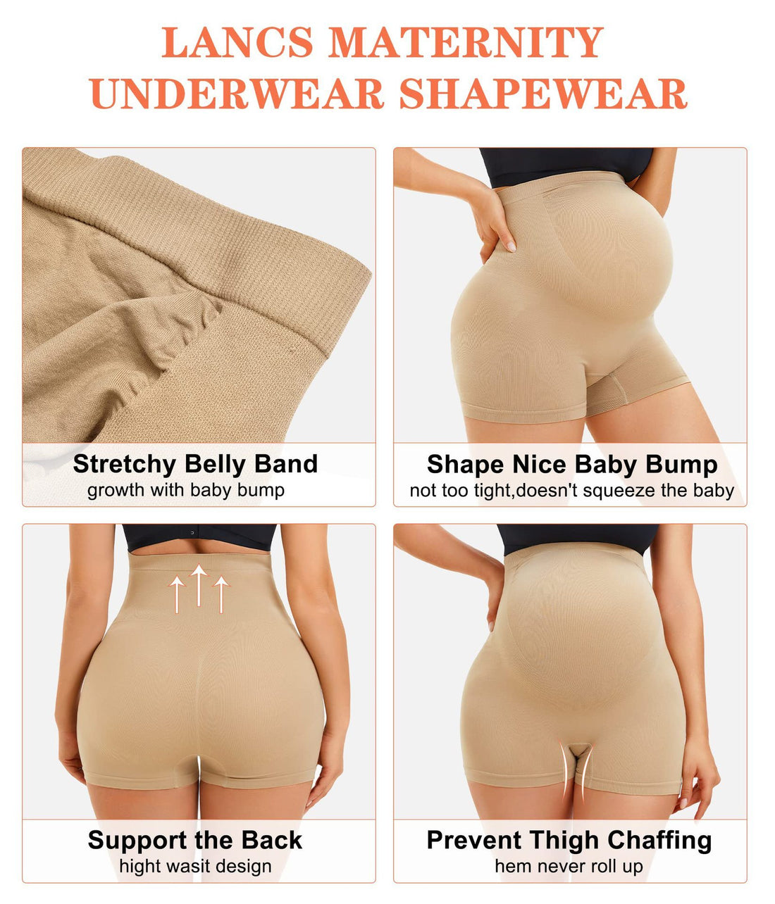 Elastic Waist Shaping Maternity Pants